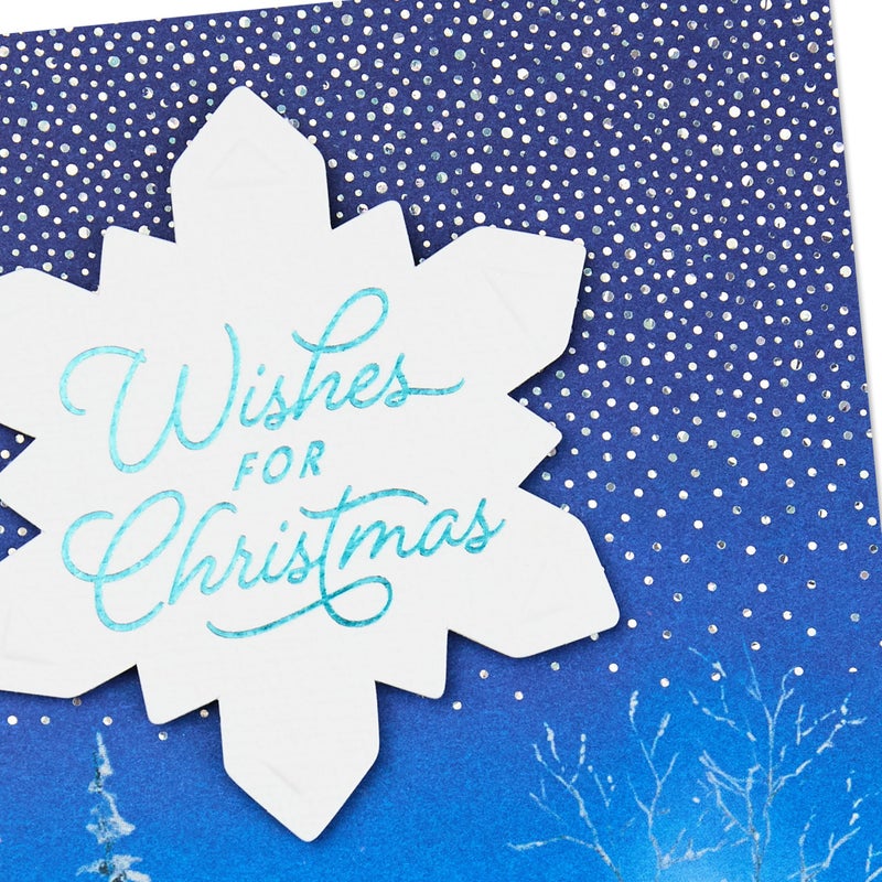 Hallmark Thomas Kinkade Christmas Card (Wishes for Christmas  Snowy Town) - Image 5