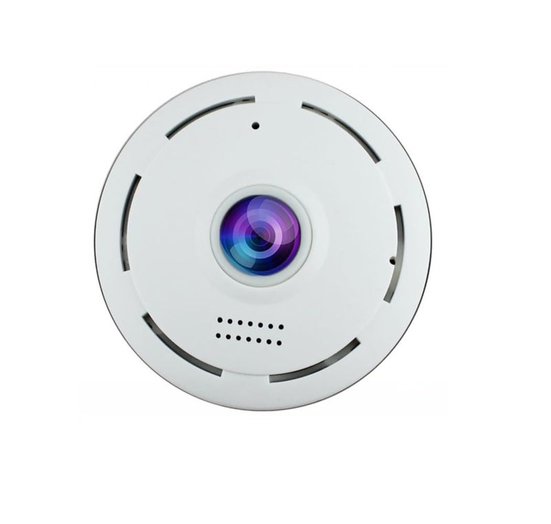 AJUK كاميرا CCTV أمان بزاوية 360 درجة بزاوية بانورامية مع كشف الحركة وصوت ثنائي الاتجاه وواي فاي ورؤية ليلية وتطبيق V380 للاتصال المحمول وكاميرا CC ذكية IP للمنزل والمتجر والمكتب - Image 1