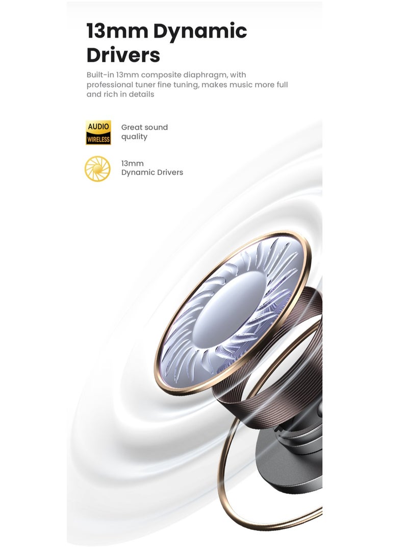 Usams - Wireless Earbuds with Dual Mic, ENC Noise Cancellation, Bluetooth 5.3, 50H Battery Life, 13mm HD Speaker, Deep Bass, Smart Touch Control - Image 1