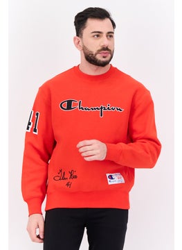 Champion Men Standard Fit Long Sleeve Outdoor Sweatshirts, Red Combo  - Image 1