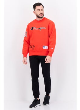 Champion Men Standard Fit Long Sleeve Outdoor Sweatshirts, Red Combo  - Image 4