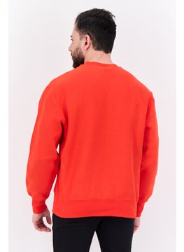 Champion Men Standard Fit Long Sleeve Outdoor Sweatshirts, Red Combo  - Image 3