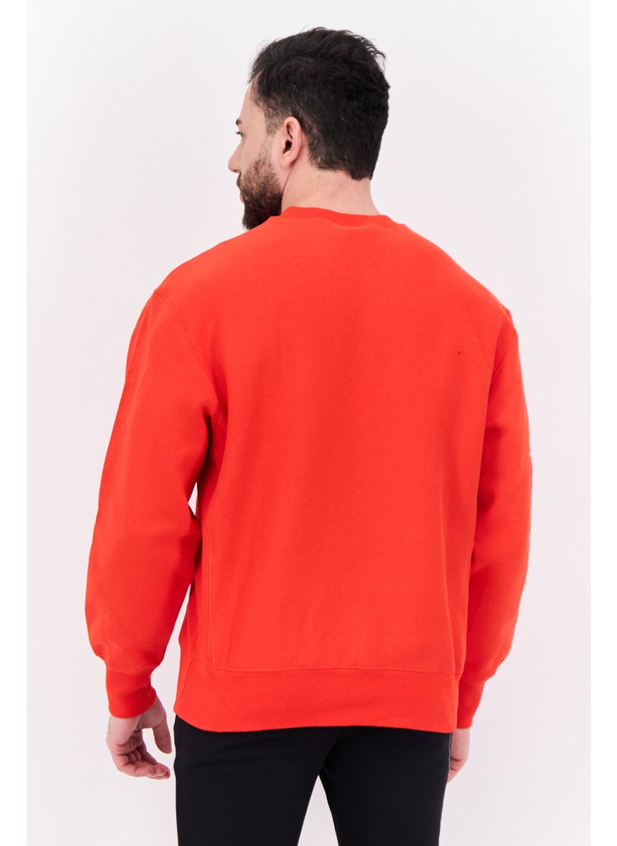Champion Men Standard Fit Long Sleeve Outdoor Sweatshirts, Red Combo  - Image 3