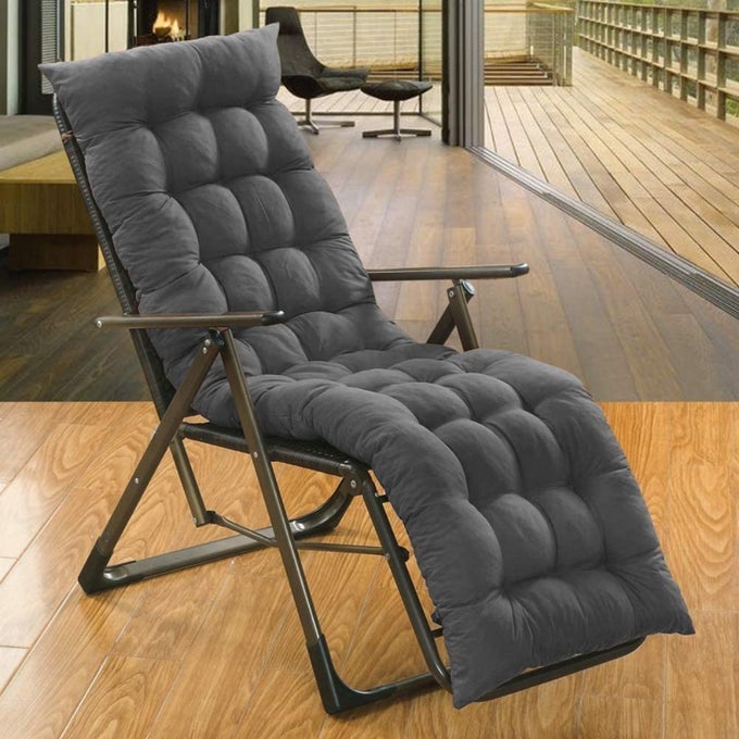 POLYCOTTON ROCKING CHAIR CUSHION FOR INDOOROUTDOOR STANDARD 48X18 INCH GREY CHAIR NOT INCLUDE SET OF 1