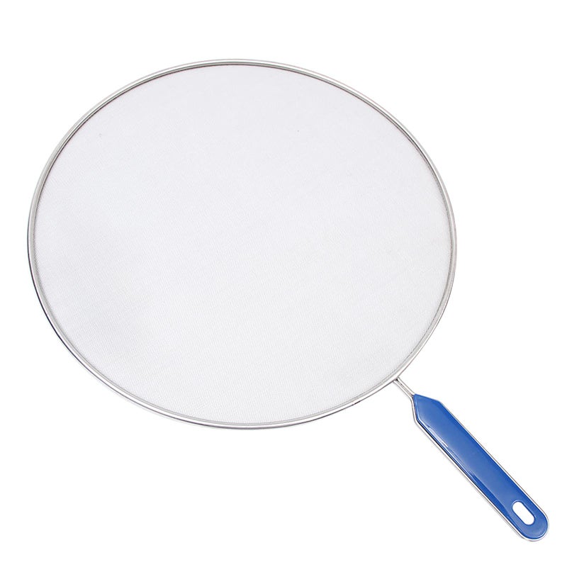 Stainless Steel Splatter Screen,Frying Pan Cover Splatter Guard,Pan Protector Grease Guard,Non-Stick Extra Fine Mesh Weave Cover Guard with Silicone Handle for Cooking,Frying 25cm - Image 2