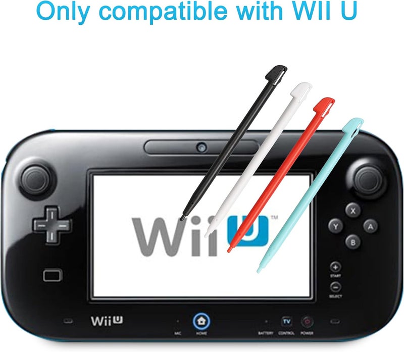 قلم ستايلوس لوحدة تحكم Wii U، قلم ستايلوس بديل متوافق مع وحدة تحكم Nintendo Wii U، مجموعة أقلام ستايلوس لمسية 4 في 1 متعددة الألوان لوحدة تحكم Wii U - Image 2