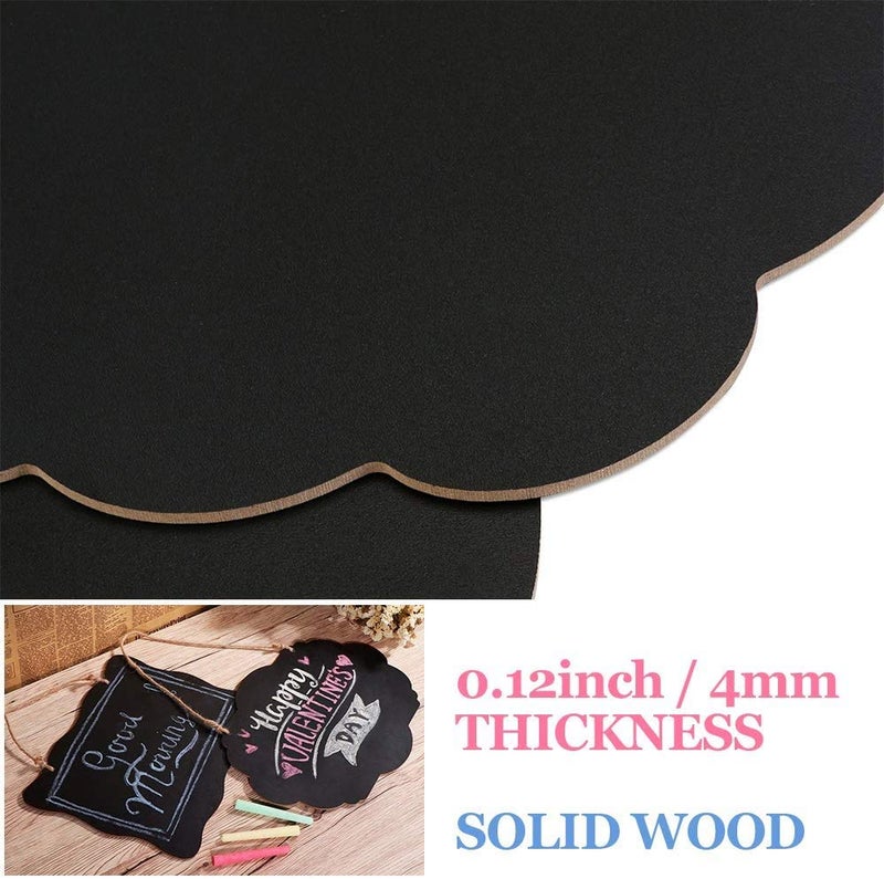 CVANU Chalkboard Sign 10x14 Inch Double Sided Erasable Message Board with Hanging Strings, 2 Shapes x 2, 4 Pack - Image 4