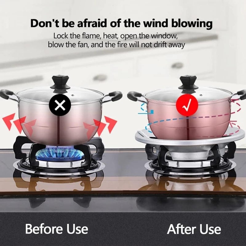 PHE (Pack of 2) Gas Saver Ring Portable Stand | Gas Saver Jali | Home Gas Stove Fire & Windproof Energy Saving Stand | Gas Saver Burner Stand Kitchen Accessories Items (Multicolor)  - Image 4