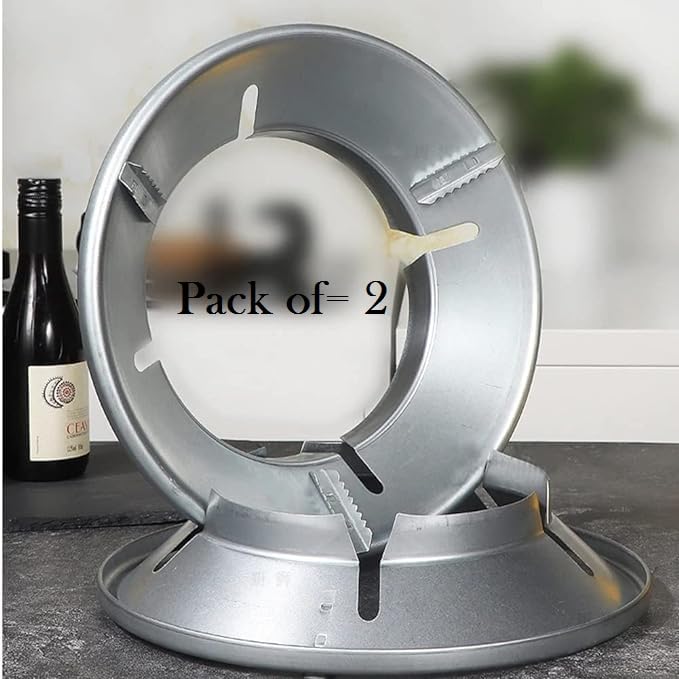 PHE (Pack of 2) Gas Saver Ring Portable Stand | Gas Saver Jali | Home Gas Stove Fire & Windproof Energy Saving Stand | Gas Saver Burner Stand Kitchen Accessories Items (Multicolor)  - Image 1