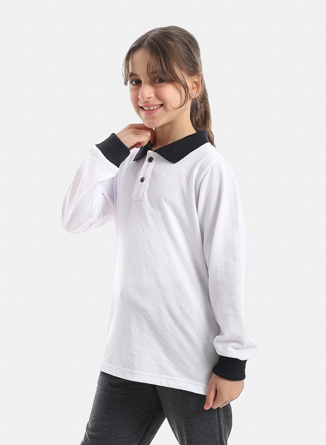 Red Circle Long sleeve polo t-shirt Kids Unisex - Image 4