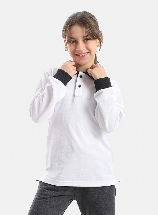 Red Circle Long sleeve polo t-shirt Kids Unisex - Image 2