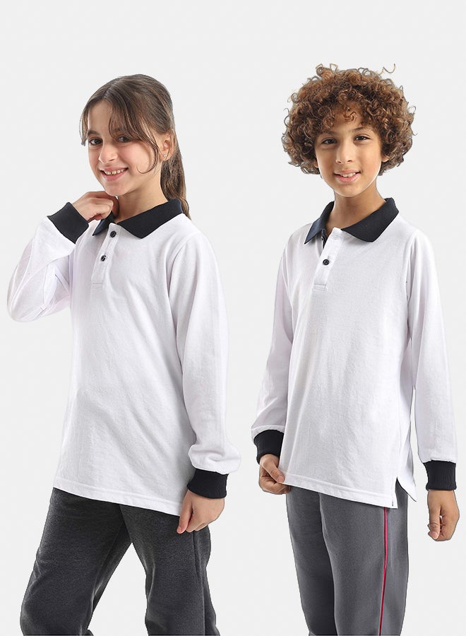 Red Circle Long sleeve polo t-shirt Kids Unisex - Image 3