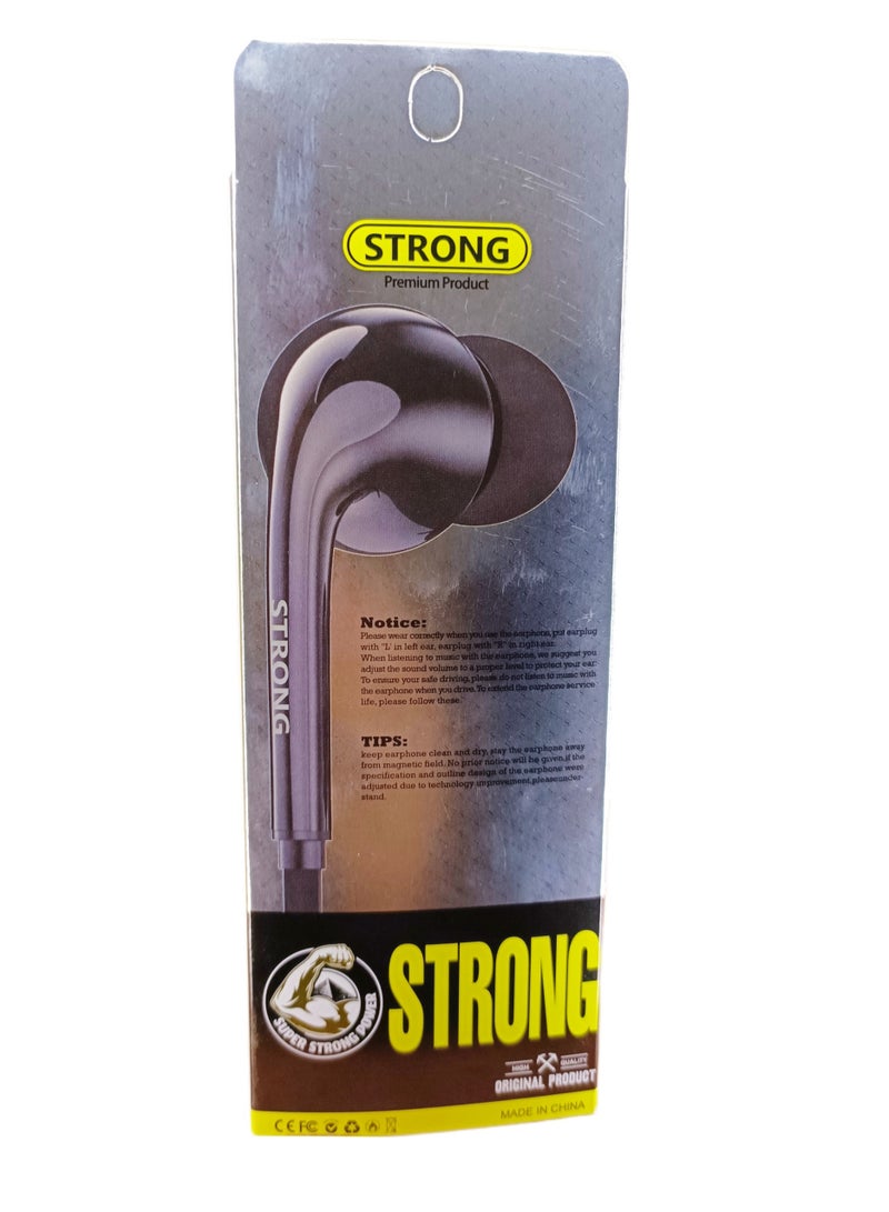 Strong ST-01 Wired Earphones with Microphone for Calls - White  - Image 5