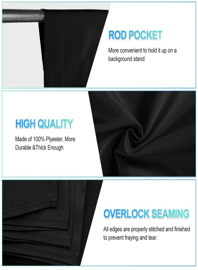 خلفية تصوير سوداء من جيبوتو مع حامل، قماش ستارة خلفية سوداء للتصوير الفوتوغرافي 5 × 6.5 قدم مع حامل دعم للخلفية، 5 مشابك زنبركية وحقيبة حمل لتصوير الحفلات واستوديوهات الفيديو - Image 5