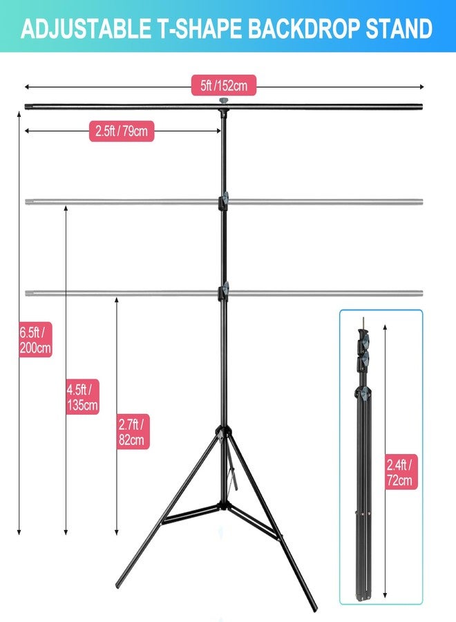 خلفية تصوير سوداء من جيبوتو مع حامل، قماش ستارة خلفية سوداء للتصوير الفوتوغرافي 5 × 6.5 قدم مع حامل دعم للخلفية، 5 مشابك زنبركية وحقيبة حمل لتصوير الحفلات واستوديوهات الفيديو - Image 3