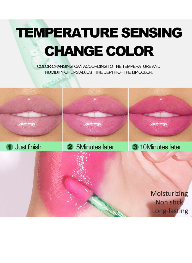 Aloe Vera Lipstick Lip Balm, Magic Temp Color Change,Waterproof Lip Gloss Matte Makeup, 6 Pack Lips Moisturizer Aloe Vera Lip Stick For Girls