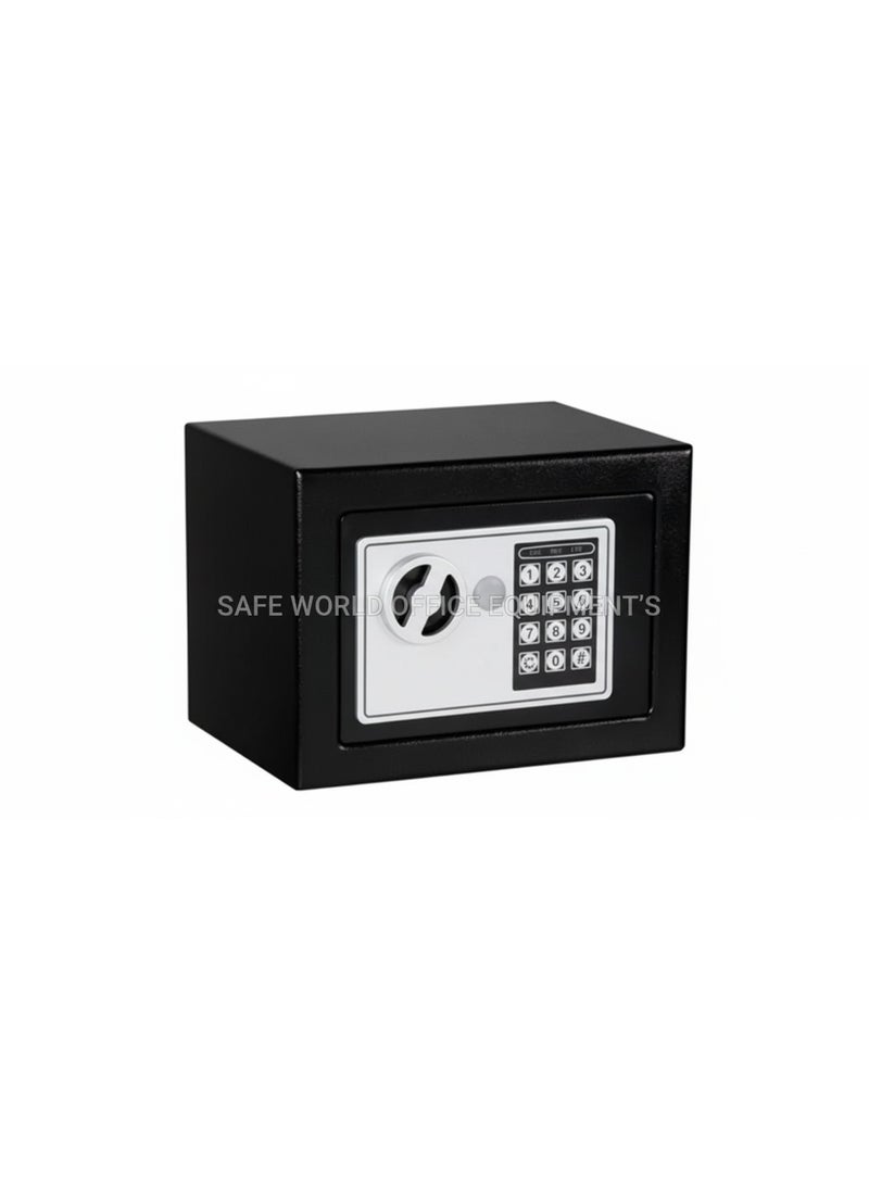 خزنة رقمية إلكترونية باللونين الأسود/الأبيض 17x23x17 سنتيمتر