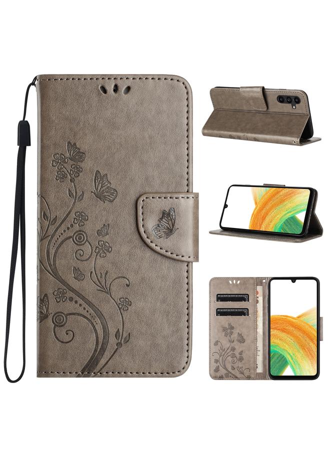 S-TOP Case For Samsung Galaxy A55 Butterfly Flower Pattern Flip Leather Phone Case - Image 1