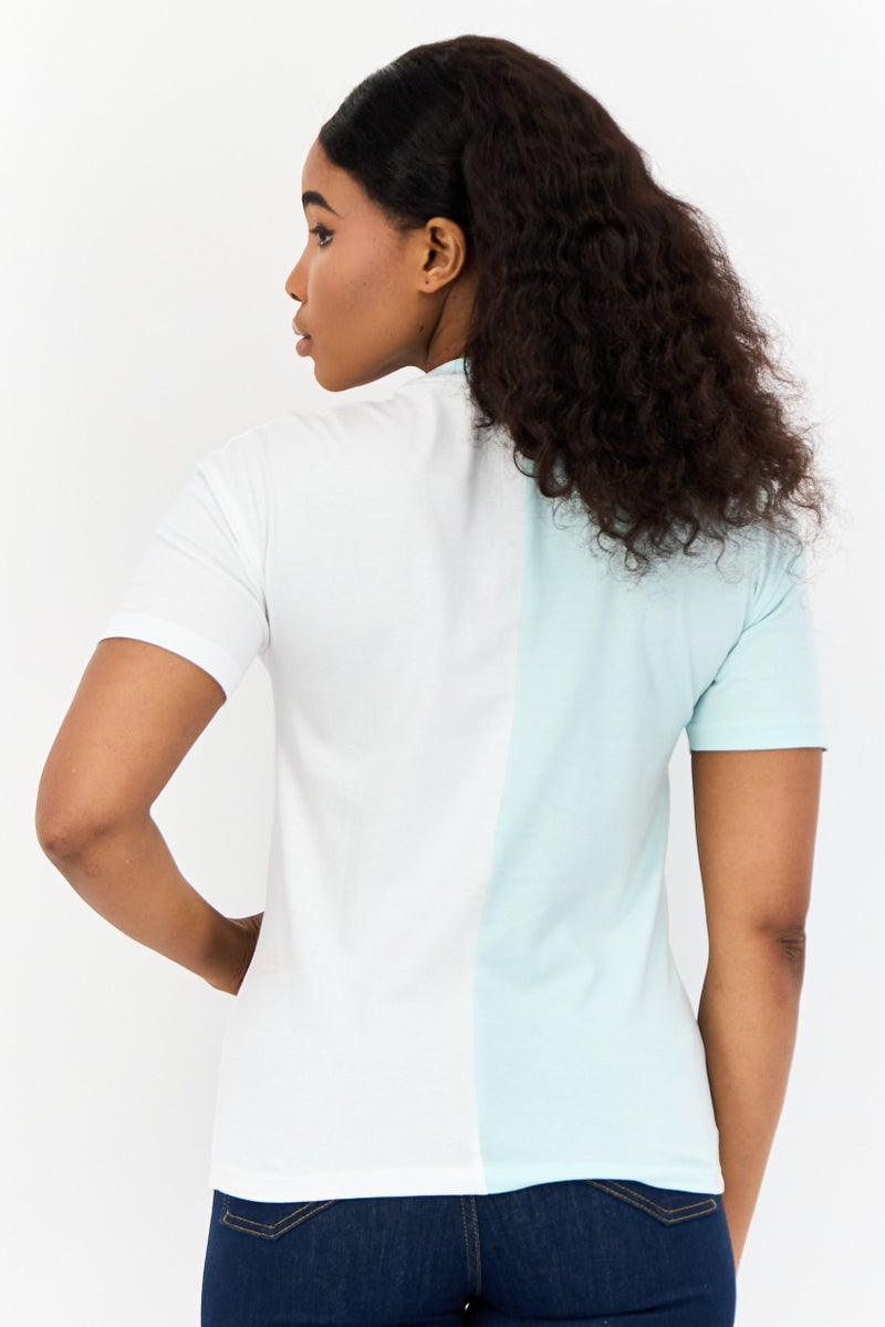 Peanuts تي شيرت مزخرف بأكمام قصيرة على شكل طاقية للنساء، متعدد الألوان - Image 3