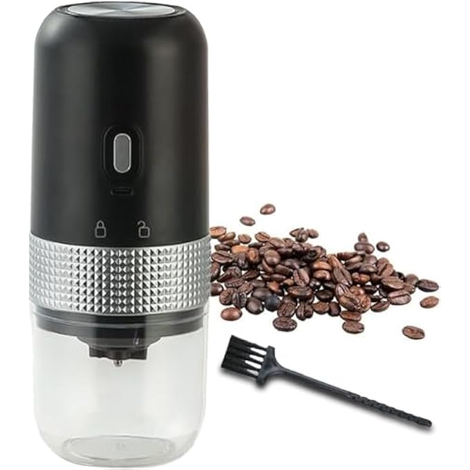 Azonee Electric Coffee Grinder Coffee Grinders Grinder Ceramic ConeShaped Burrs Cores Coffee Mill Adjustable Settings OneTouch Operation Portable Grinder For Travel Camping Office - Image 1