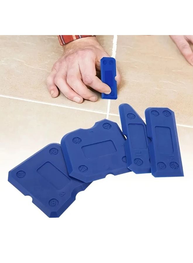 Blue 4pcs Caulking Tool Kit Silicone Sealant Spreader Scraper Glue Remover Floor Tile Repair - Image 4