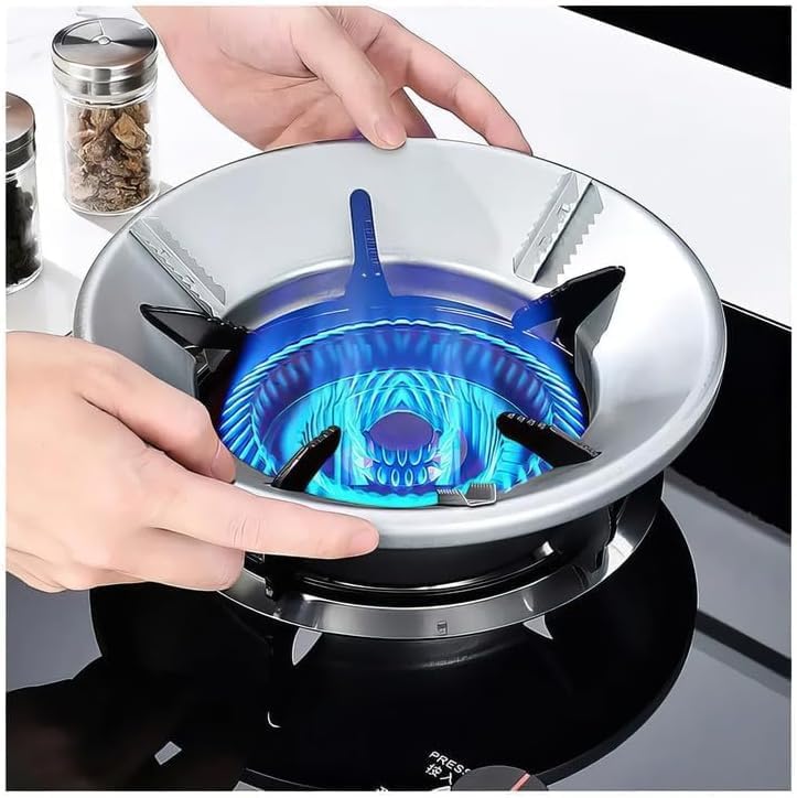 Vmoni 1Pc Gas Saver Burner Stand Gas Chula Burner Gas Energy Saving Stand Jali Ring Fire & Windproof Energy Saving Ring Kitchen Gas Chulha Support Device - Image 1