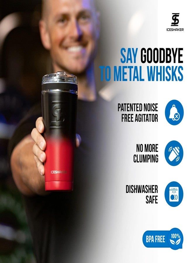 Ice Shaker Insulated Stainless Steel Shaker Bottle | 26oz, Red/black | Cold for 30+ Hours | Insulated Cup with Twist-on Agitator | Odor-Free Bottle for Protein Shakes, Water, Smoothies, Cocktails - Image 4