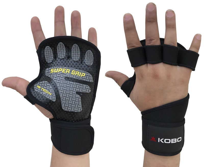Kobo WTG-22 Lycra-Spandex Gym Gloves, Small (Black) - Image 2