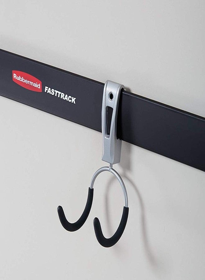 Rubbermaid Universal Powder Coaded Metallic Fasttrack Hanging Garage Hook Organizers for Ladder, Tool, and Bike Storage (12 Pack) - Image 3