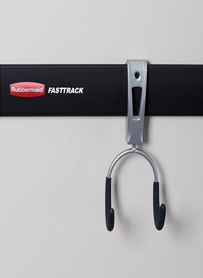 Rubbermaid Universal Powder Coaded Metallic Fasttrack Hanging Garage Hook Organizers for Ladder, Tool, and Bike Storage (12 Pack) - Image 4