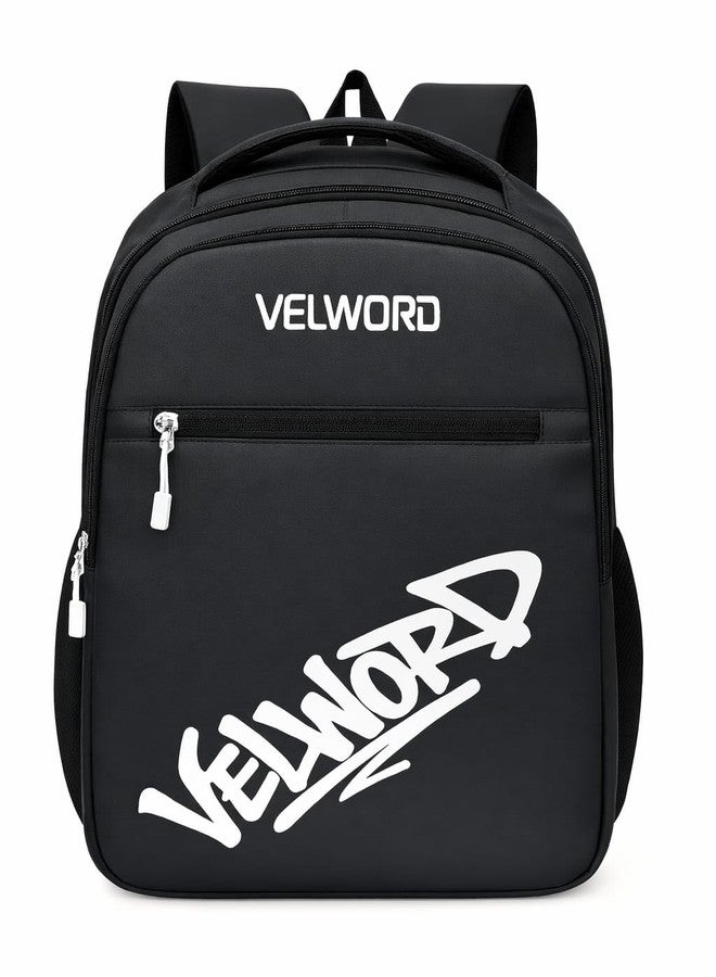 VELWORD Valex Laptop Backpack, 28L Capacity, 19 Inch Laptop Compartment, Cotton Material, Water Resistant, Black, Casual Style, Unisex (BLACK) - Image 1