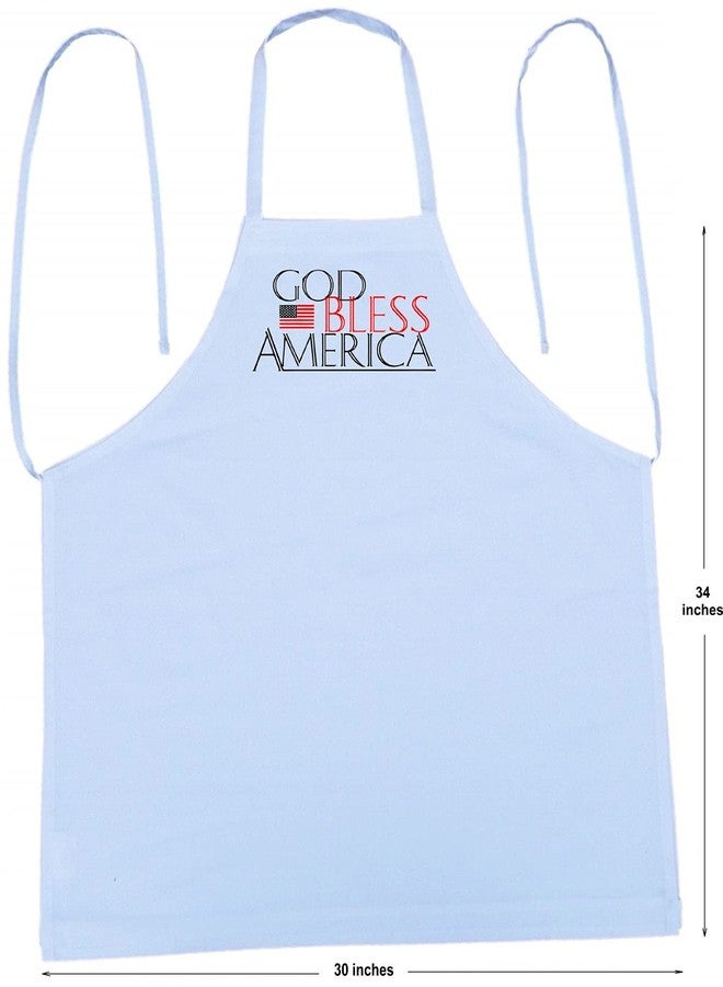 CoolAprons God Bless America White Kitchen Apron – Patriotic USA BBQ & Cooking Apron For Men And Women - Image 3