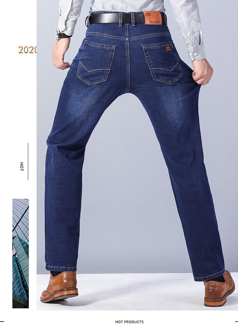 Mens jeans pants straight fit tapered leg skinny jean for work and casual BL-36 - Image 3