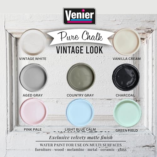 Venier Chalk Pure Paint - for Furniture, Crafts, Home Decor - All-in-One – DIY – Eco-Friendly (Vintage [White]), (33.81 oz) - Image 2