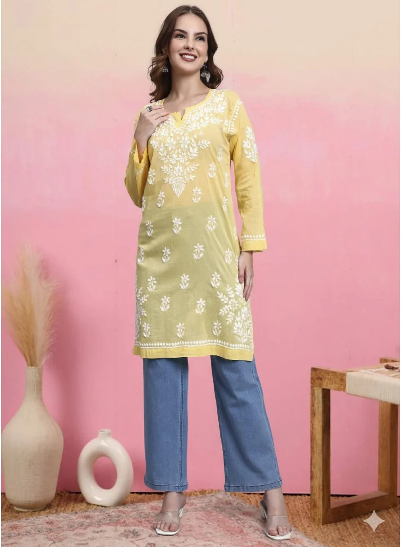 الايا كرتي نسائي مطرز يدوياً شكنكاري من القطن - AL3685