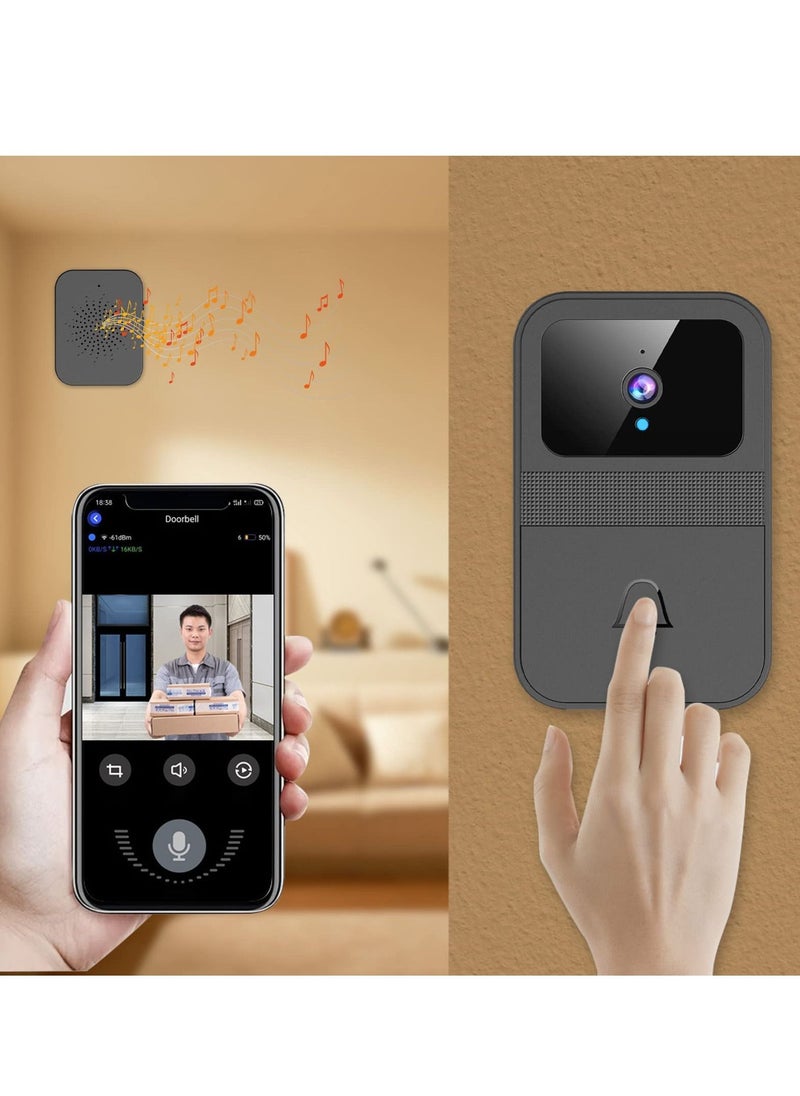 Y&D Doorbell Wireless Camera Outdoor Smart Remote Video Intelligent Visual Home Intercom HD Night Vision WiFi Rechargeable Security Door  - Image 1