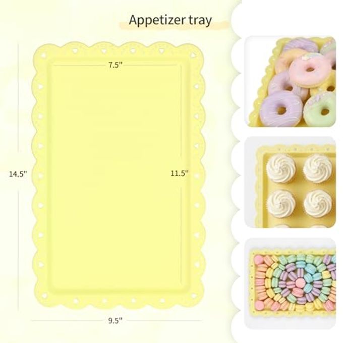 NWK 5 Piece Cake Stand Set with 2 x Large 3-Tier Cupcake Stands, 3 x Appetizer Trays, for Wedding Birthday Baby Shower Tea Party Decorations (Colorful) - Image 3