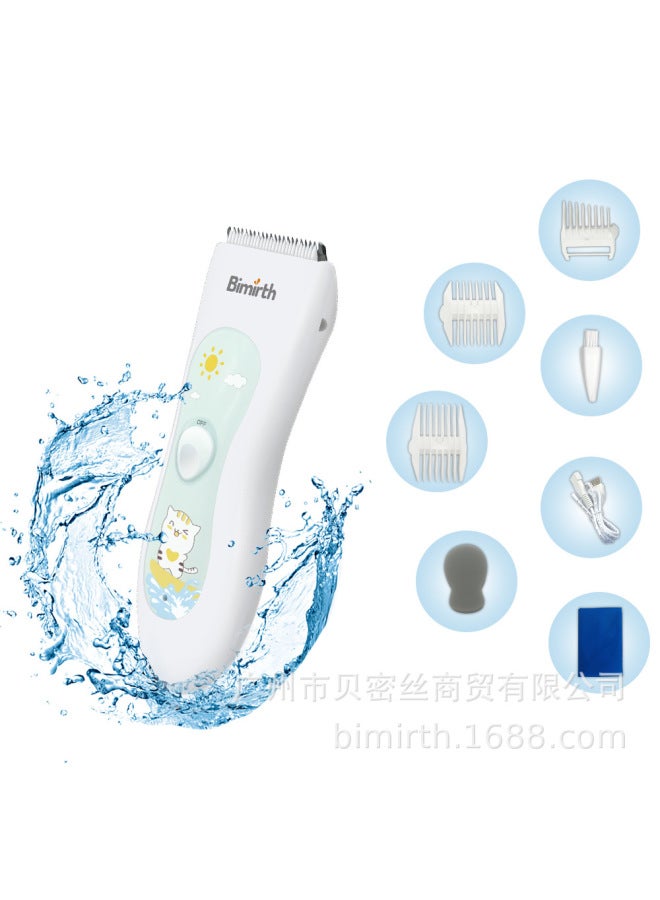 مقص شعر كهربائي للأطفال مباشر بالجملة، ملقاط شعر صامت مقاوم للماء للاستحمام وقابل للشحن