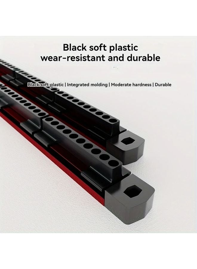 Mixed Color Aluminum Bit Holder Rack 6 Slot Tool Organizer With Plastic Inserts - Image 4