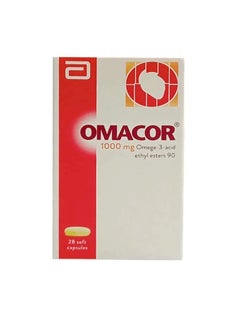 OMACOR Highly Purified 1000mg Omega-3, 28 soft Capsules  - Image 1