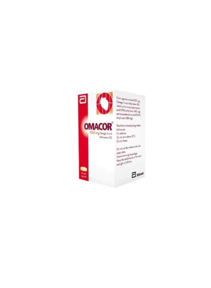 OMACOR Highly Purified 1000mg Omega-3, 28 soft Capsules - Image 2