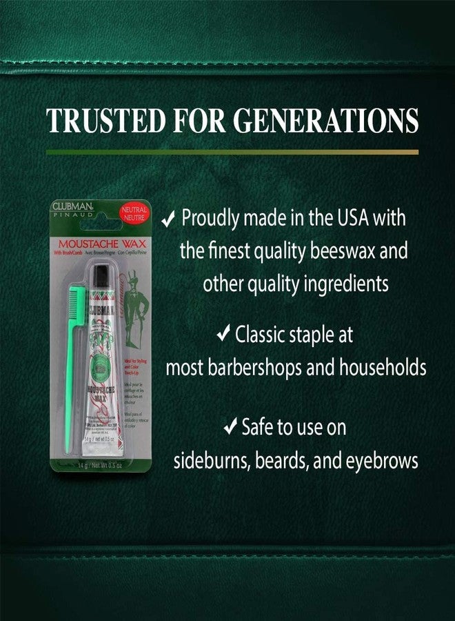 Clubman Moustache Wax Neutral 0.50 oz (Pack of 7) - Image 5