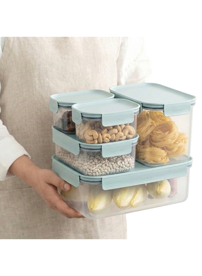 LocknLock طقم حاويات تخزين الطعام LocknLock Classic Plus باللون النعناعي – 5 قطع (2.8 لتر، 2 لتر، 910 مل، 385 مل × 2) حاويات محكمة الإغلاق ومقاومة للتسرب - Image 3