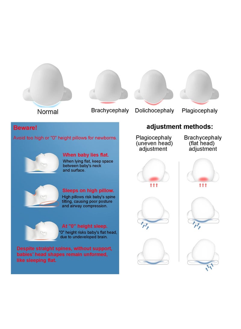 Baby Pillow Breathable Set, with Pillowcase for Infants or Toddlers, Prevents Flat Head and Shapes Infant's Head  - Image 3