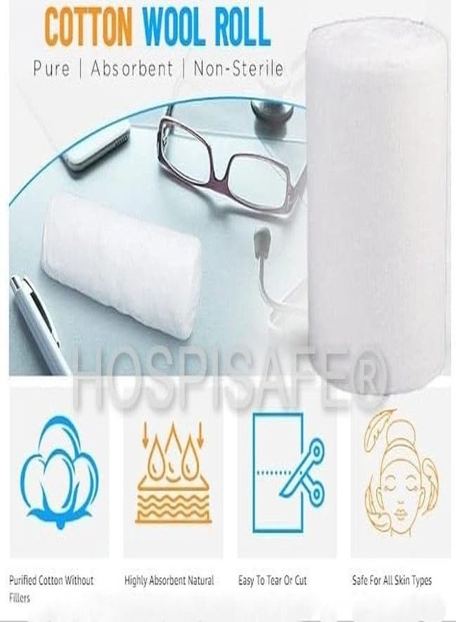 HOSPISAFE SOLUTIONS HOSPISAFE® Absorbent Cotton Roll (Net 500g) High Quality - Ideal for Makeup Removal, Toner, Ultra Soft Cleansing - Cotton Pads for Face, Medical Use - CE & ISO Certified - Image 2