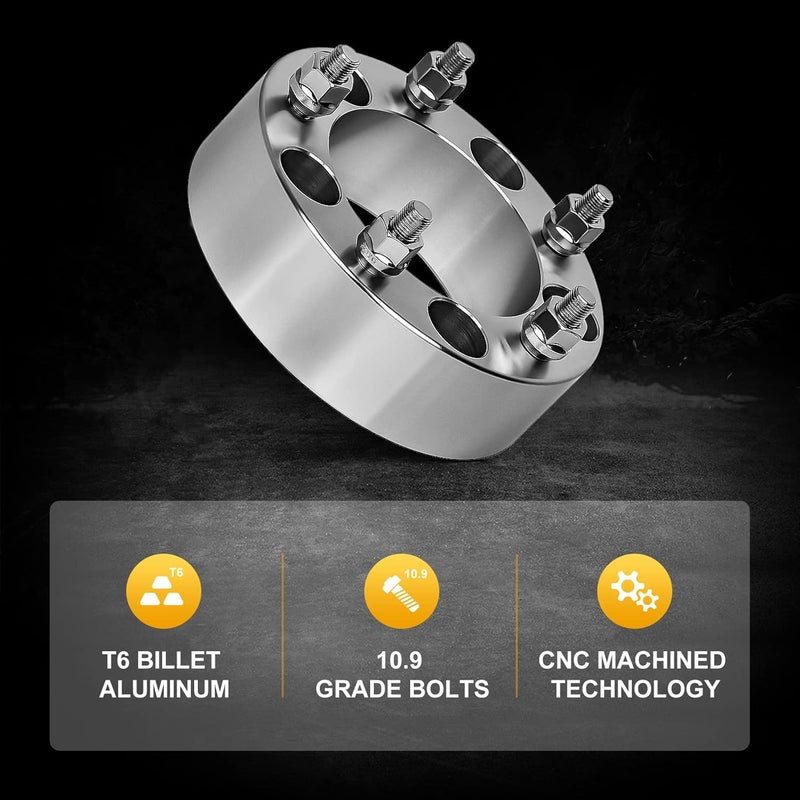 ROADFAR 2 Set 1.5 Inch Wheel Spacers Adapters 5 Lug 5x4.75 with 12x1.5 Studs 87.1mm - Image 2