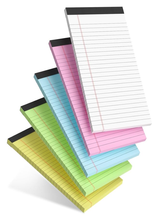 5pcs Small Note Pads 5x8 Notebook College Ruled Legal Pads Color Notepads 5 Pack Study Back Writing Pads 5 x 8 Perforated Narrow Ruled Pads of Paper for School & Office Supplies 30 Sheets/Pack - Image 2