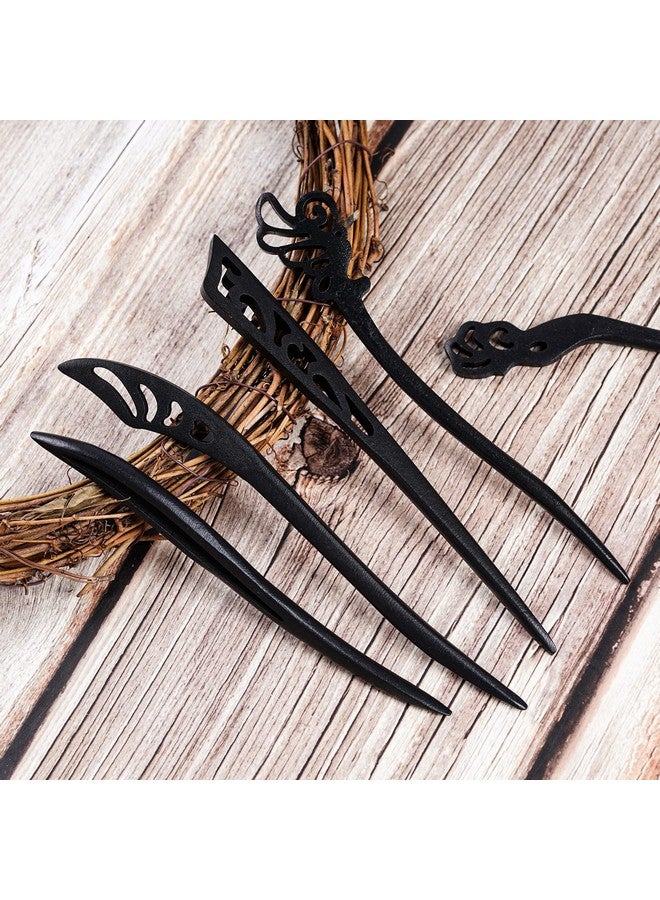 Miayon Miayon 10 Pieces Wooden Hair Sticks Chinese Chignon Japanese Hair Chopsticks Wooden Hair Pins for Long Hair Hair Sticks for Buns for Women Girls Handmade Hair Accessories  - Image 5