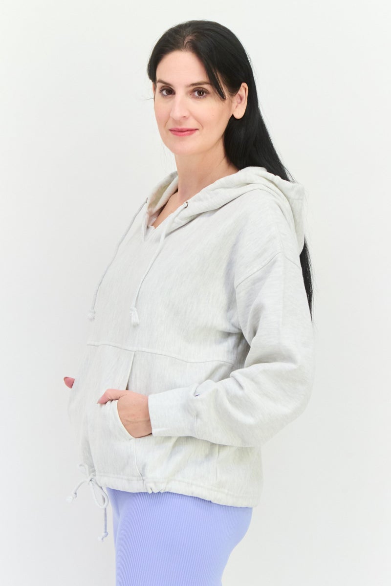 Champion Women Sportswear Fit Long Sleeve Outdoor Hoodie, Grey Heather - Image 2