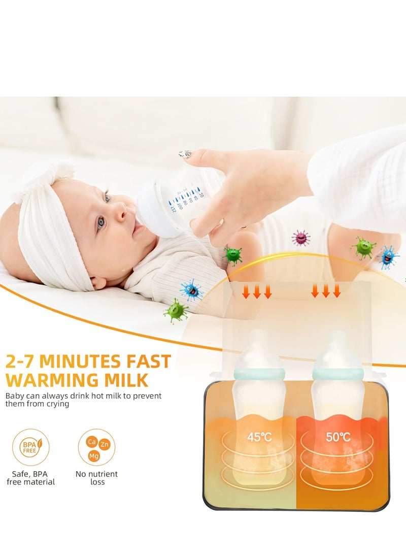Baby Milk Warmer, Double Bottle Sterilizer with LCD 9-in-1 Fast Baby Food Heater&Defrost BPA-Free Warmer Display Accurate Temperature Control for Breastmilk or Formula Warmer - Image 3